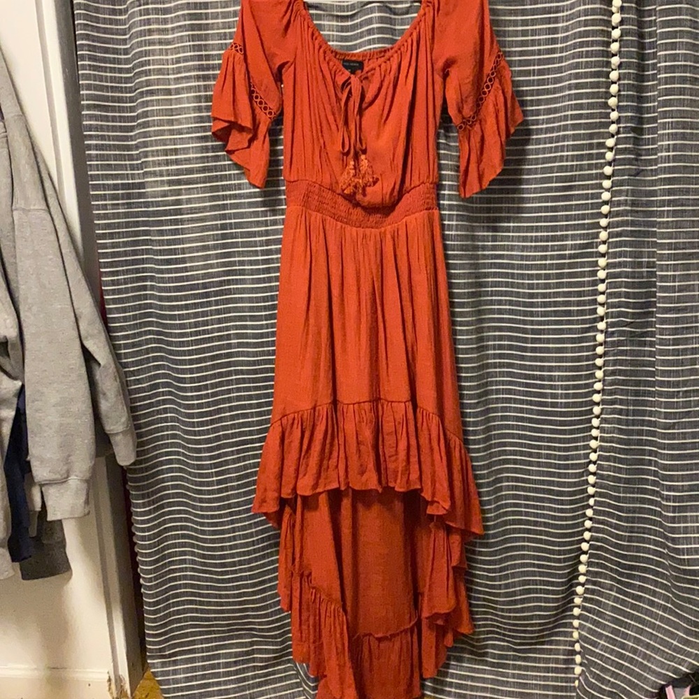 Burnt Orange High Low Dress